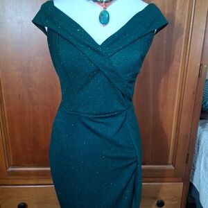 Chic Strapless Green Dress